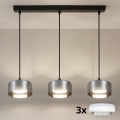 Brilagi - LED RGB+CCT prigušivi viseći luster na sajli AURA LUX 3xGX53/14W/230V 2700-6500K Wi-Fi Tuya crna/zadimljena