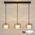 Brilagi - LED RGB+CCT Prigušivi viseći luster na sajli AURA LUX 3xGX53/14W/230V 2700-6500K Wi-Fi Tuya crna/zlatna