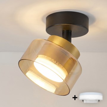 Brilagi - LED RGB+CCT Prigušivo reflektorsko svjetlo AURA LUX 1xGX53/14W/230V 2700-6500K Wi-Fi Tuya crno/zlatno