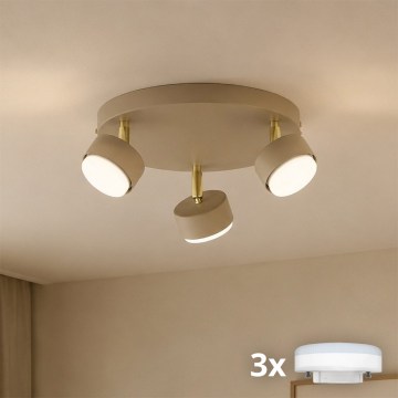 Brilagi - LED RGB+CCT prigušivo točkasto svjetlo MONO 3xGX53/14W/230V 2700-6500K Wi-Fi Tuya bež/zlatna