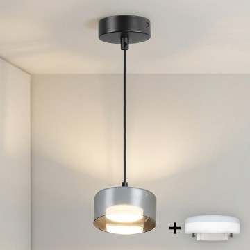 Brilagi - LED RGB+CCT s možností prigušivanja viseći luster na sajli AURA LUX 1xGX53/14W/230V 2700-6500K Wi-Fi Tuya crna/zadimljena