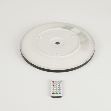 Brilagi - LED RGBW Dimmabilno stropno svjetlo ULTRA SLIM LED/18W/230V 2700-6500K promjer 30 cm crna + daljinski upravljač
