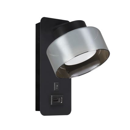 BRILAGI - LED RGB+CCT zidna svjetiljka s mogućnošću prigušivanja i USB priključkom AURA LUX 1xGX53/14W/230V 2700-6500K Wi-Fi Tuya crna/dimljena