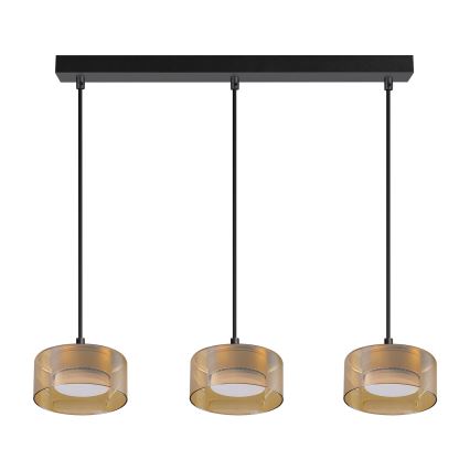BRILAGI - LED RGB+CCT Prigušivi viseći luster na sajli AURA LUX 3xGX53/14W/230V 2700-6500K Wi-Fi Tuya crna/zlatna