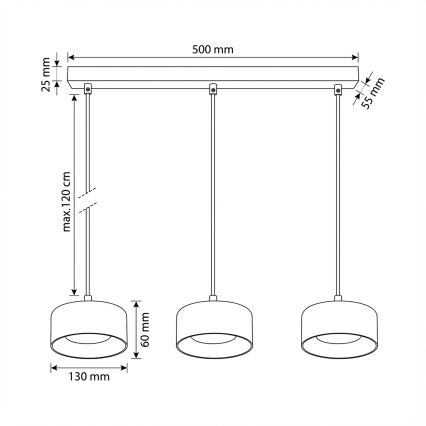 BRILAGI - LED RGB+CCT Prigušivi viseći luster na sajli AURA LUX 3xGX53/14W/230V 2700-6500K Wi-Fi Tuya crna/zlatna