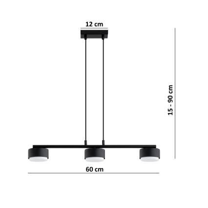 Brilagi - LED RGB+CCT prigušiv luster na sajli MONO 3xGX53/14W/230V 2700-6500K Wi-Fi Tuya crni
