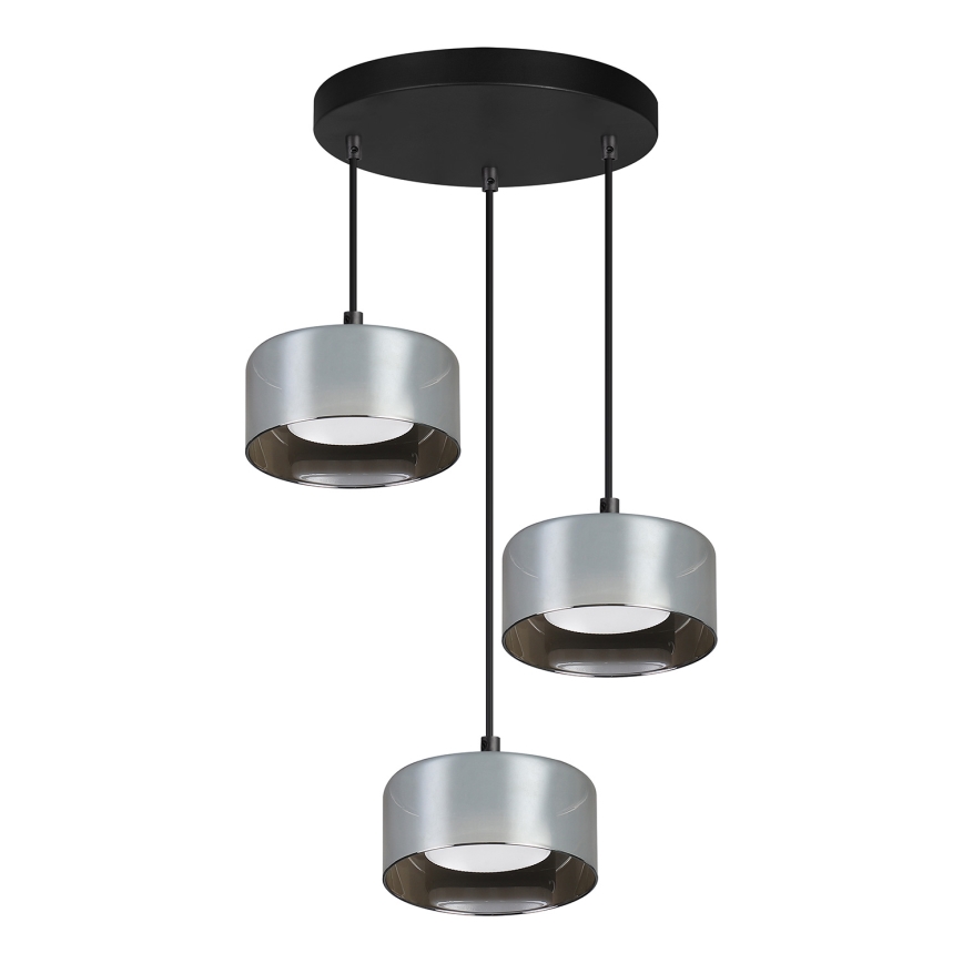 BRILAGI - LED RGB+CCT Prigušivi luster na sajli AURA LUX 3xGX53/14W/230V 2700-6500K Wi-Fi Tuya crna/zadimljena