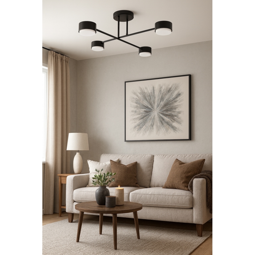 Brilagi - LED RGB+CCT prigušivi prislonjeni stropni luster MONO 4xGX53/14W/230V 2700-6500K Wi-Fi Tuya crna