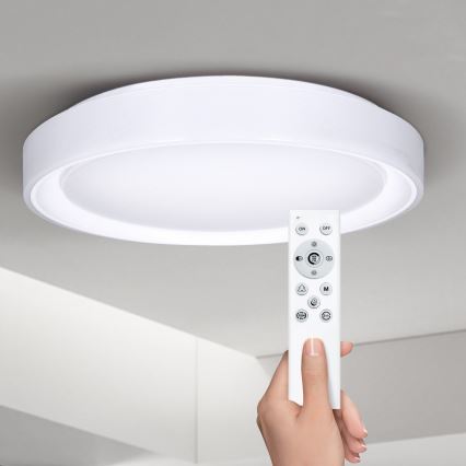 Brilagi - LED RGB stropna svjetiljka FLOCO s mogućnošću prigušivanja LED/30W/230V Ø 39,5 cm 3000-6500K Wi-Fi Tuya + LED/6W + daljinski upravljač