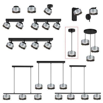 BRILAGI - LED RGB+CCT s možností prigušivanja viseći luster na sajli AURA LUX 1xGX53/14W/230V 2700-6500K Wi-Fi Tuya crna/zadimljena