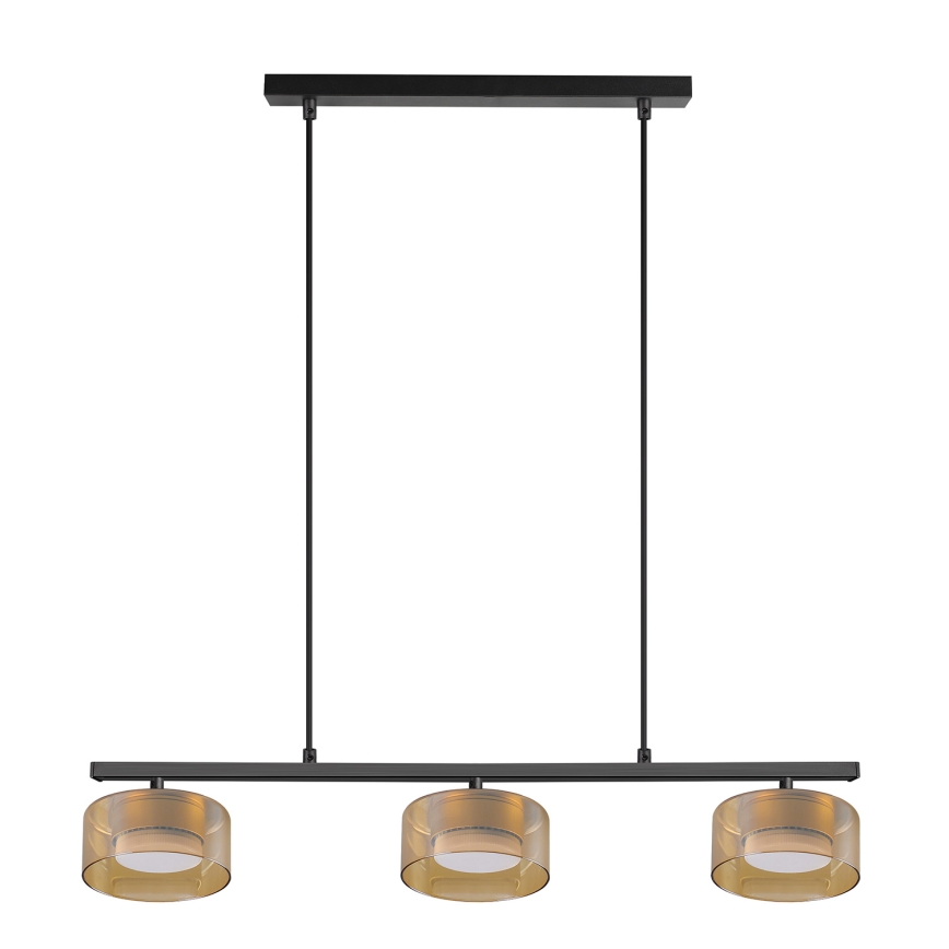 Brilagi - LED RGB+CCT luster na užetu s mogućnošću prigušivanja AURA LUX 3xGX53/14W/230V 2700-6500K Wi-Fi Tuya crna/zlatna