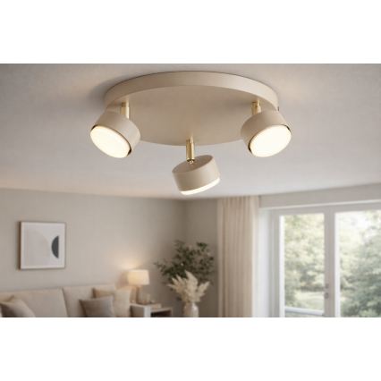 Brilagi - LED RGB+CCT prigušivo točkasto svjetlo MONO 3xGX53/14W/230V 2700-6500K Wi-Fi Tuya bež/zlatna