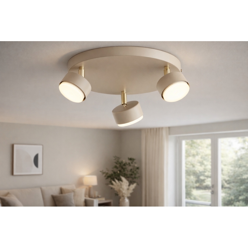 Brilagi - LED RGB+CCT prigušivo točkasto svjetlo MONO 3xGX53/14W/230V 2700-6500K Wi-Fi Tuya bež/zlatna