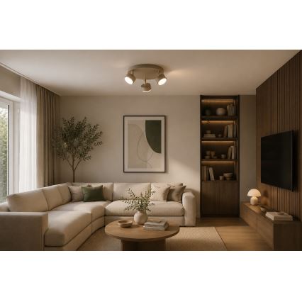 Brilagi - LED RGB+CCT prigušivo točkasto svjetlo MONO 3xGX53/14W/230V 2700-6500K Wi-Fi Tuya bež/zlatna