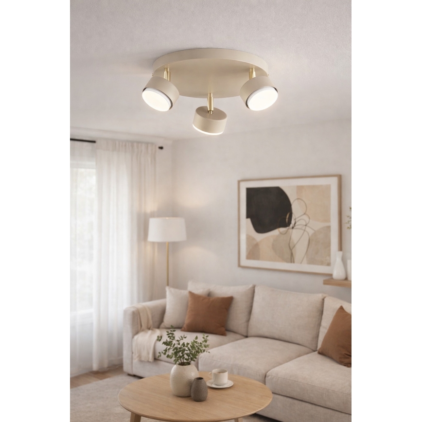 Brilagi - LED RGB+CCT prigušivo točkasto svjetlo MONO 3xGX53/14W/230V 2700-6500K Wi-Fi Tuya bež/zlatna
