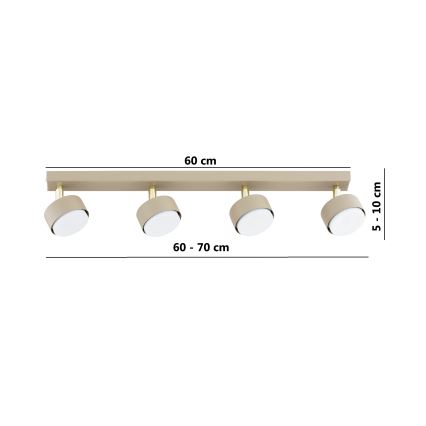 Brilagi - LED RGB+CCT prigušivo spot svjetlo MONO 4xGX53/14W/230V 2700-6500K Wi-Fi Tuya bež