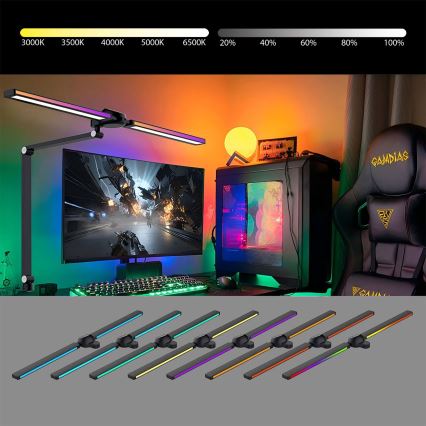 Brilagi - LED RGB prigušiva dodirna stolna svjetiljka sa stezaljkom VARIO LED/18W/230V 3000-6500K CRI 96