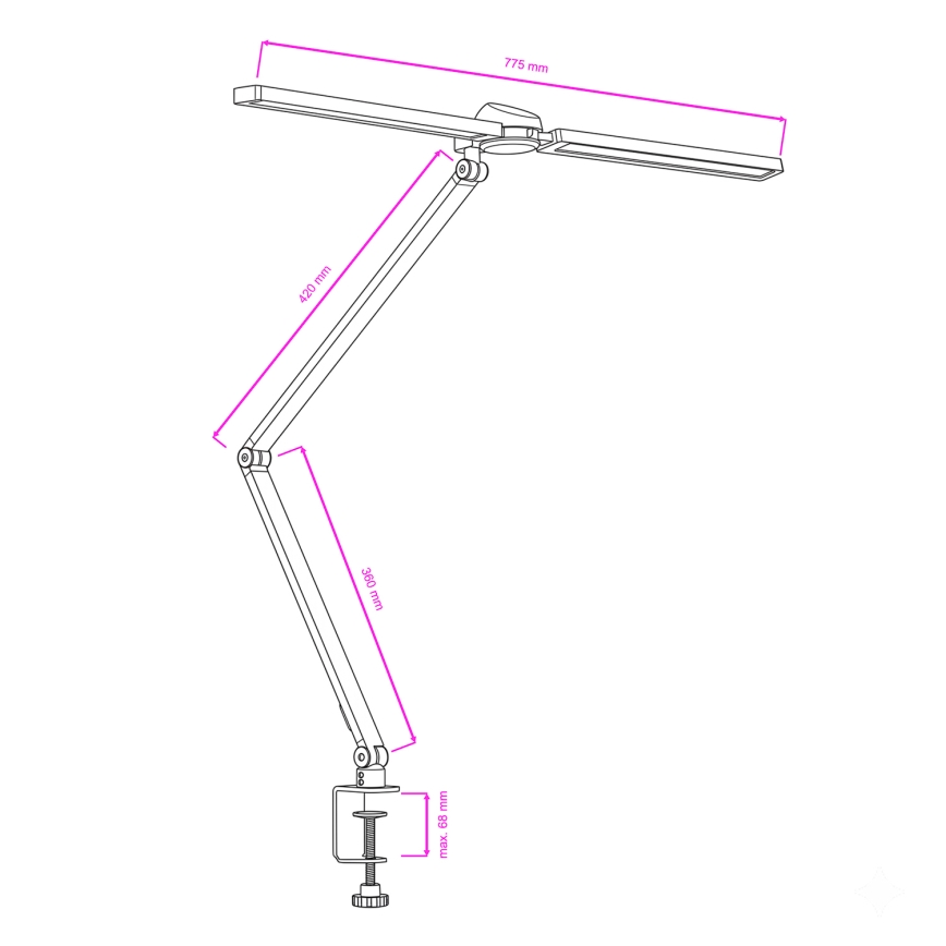 BRILAGI - LED RGBTW prigušiva stolna lampa s dodirnim upravljanjem i kopčom VARIO LED/18W/230V 3000-6500K CRI 96 crna