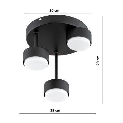 Brilagi - LED RGB+CCT prigušivi nadgradni luster MONO 3xGX53/14W/230V 2700-6500K Wi-Fi Tuya crna