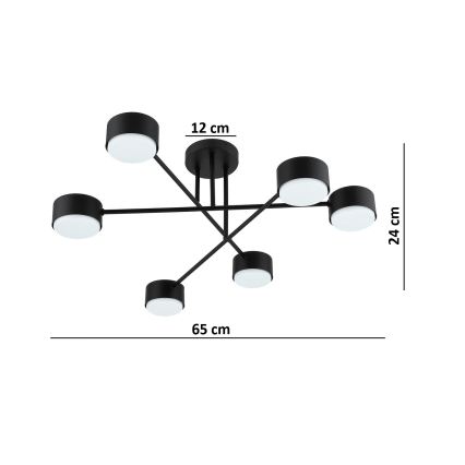 Brilagi - LED RGB+CCT prigušivi nadgradni luster MONO 6xGX53/14W/230V 2700-6500K Wi-Fi Tuya crni