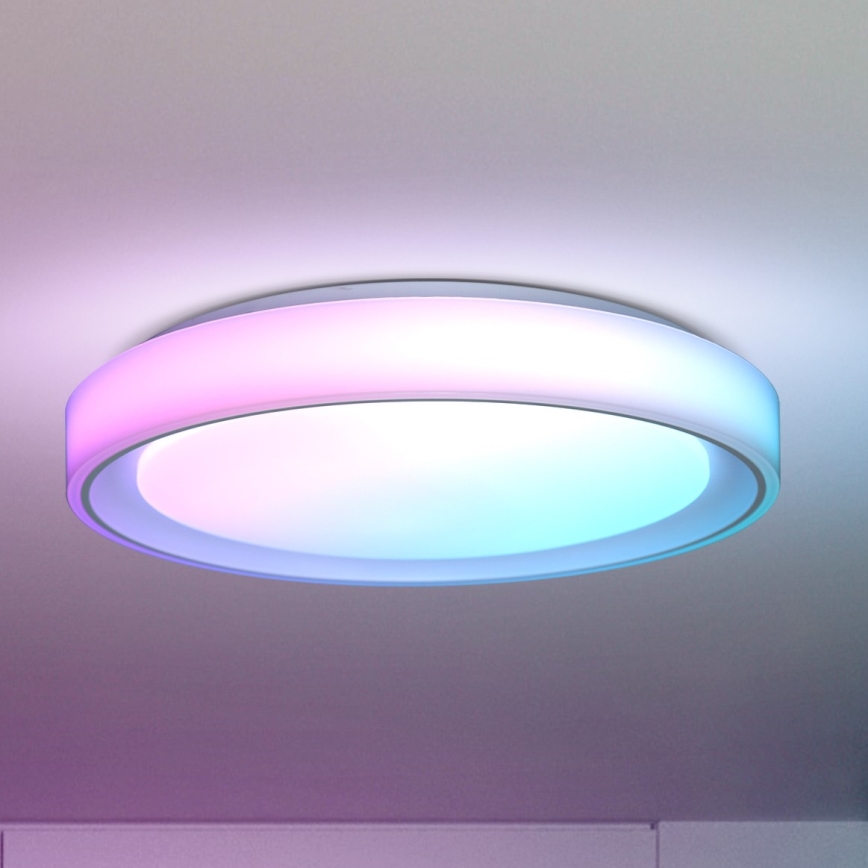 Brilagi - LED RGB stropna svjetiljka FLOCO s mogućnošću prigušivanja LED/30W/230V Ø 39,5 cm 3000-6500K Wi-Fi Tuya + LED/6W + daljinski upravljač