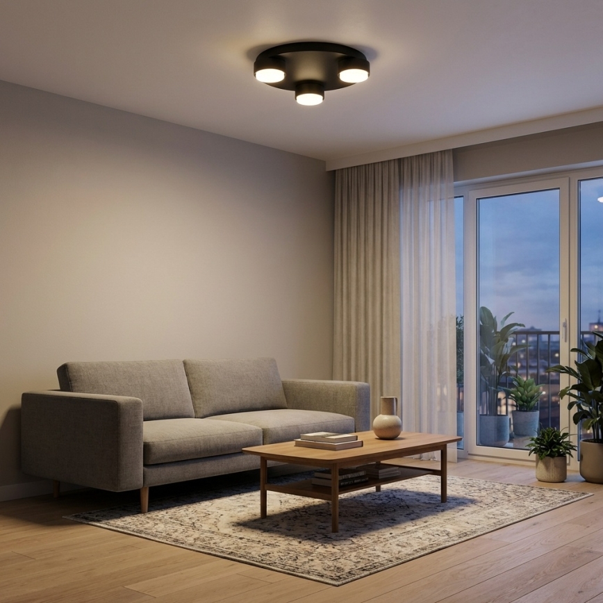 Brilagi - LED RGB+CCT prigušivo stropno svjetlo MONO 3xGX53/14W/230V 2700-6500K Wi-Fi Tuya Ø 30 cm crno