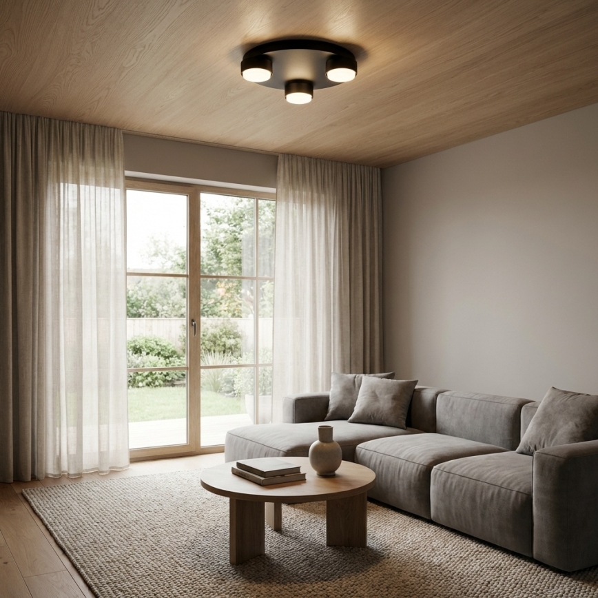 Brilagi - LED RGB+CCT prigušivo stropno svjetlo MONO 3xGX53/14W/230V 2700-6500K Wi-Fi Tuya Ø 30 cm crno