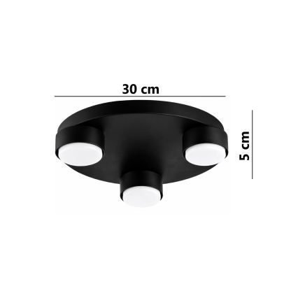 Brilagi - LED RGB+CCT prigušivo stropno svjetlo MONO 3xGX53/14W/230V 2700-6500K Wi-Fi Tuya Ø 30 cm crno