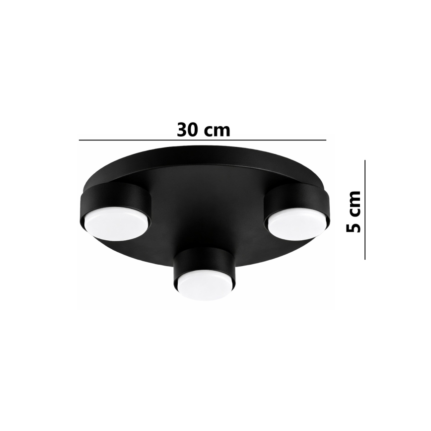 Brilagi - LED RGB+CCT prigušivo stropno svjetlo MONO 3xGX53/14W/230V 2700-6500K Wi-Fi Tuya Ø 30 cm crno