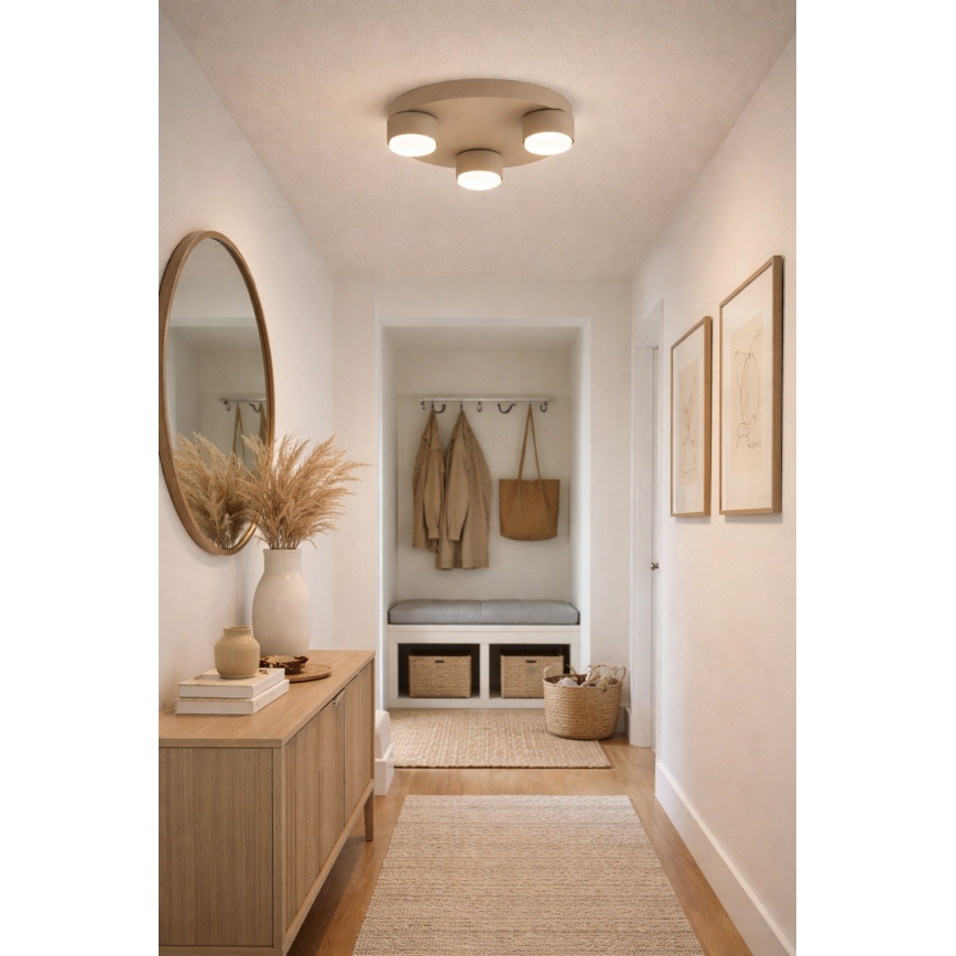 Brilagi - LED RGB+CCT prigušivačka stropna svjetiljka MONO 3xGX53/14W/230V 2700-6500K Wi-Fi Tuya, promjer 30 cm, bež