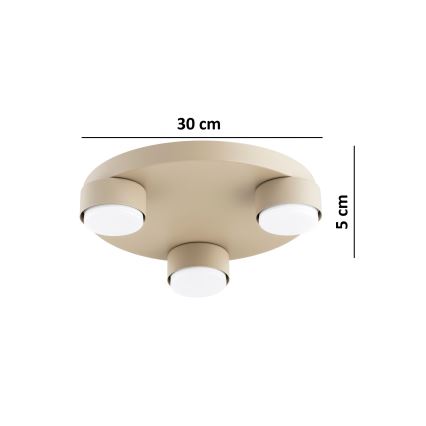 Brilagi - LED RGB+CCT prigušivačka stropna svjetiljka MONO 3xGX53/14W/230V 2700-6500K Wi-Fi Tuya, promjer 30 cm, bež