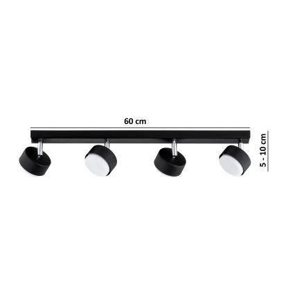 Brilagi - LED RGB+CCT prigušivo ugradno točkasto svjetlo MONO 4xGX53/14W/230V 2700-6500K Wi-Fi Tuya crna