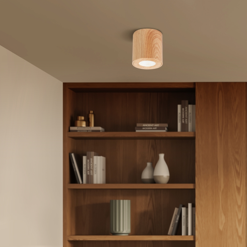Brilagi - LED RGBW prigušivo kupaonsko svjetlo MIA 1xGU10/4,8W/230V 3000K 84x80 mm u dekoru hrasta IP44 + daljinski upravljač
