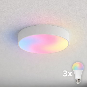 Brilagi - LED RGBW kupaonsko stropno svjetlo CLARE s mogućnošću prigušivanja 3xE27/9W/230V 2700–6500K Ø 40 cm IP54 Wi‑Fi bijelo