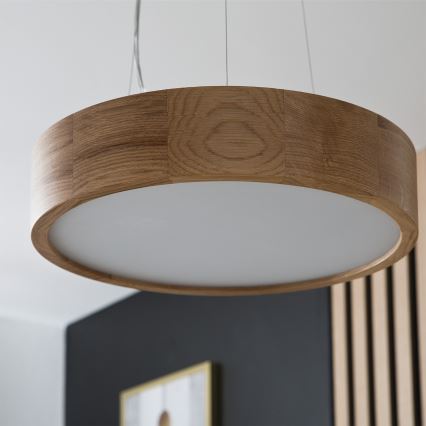 BRILAGI - LED RGBW prigušivi luster na sajli CARVALHO 2xE27/12W/230V 2700-6500K hrast prom. 37 cm