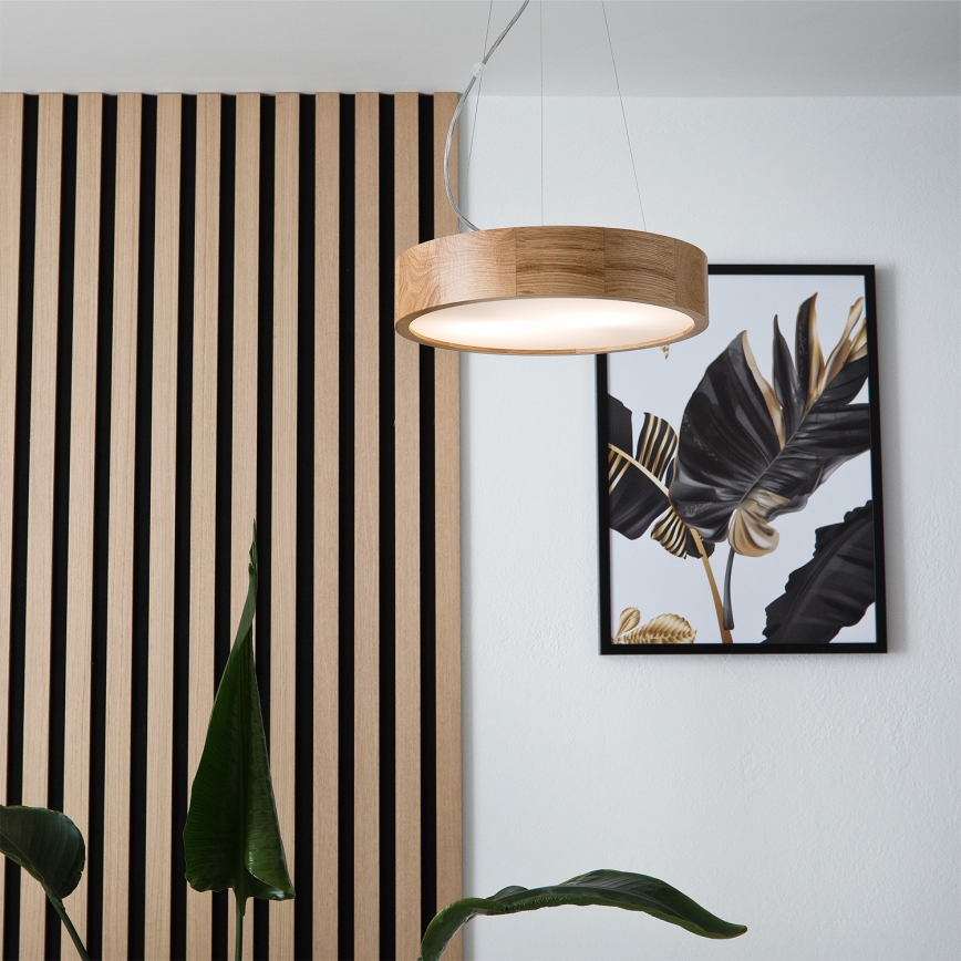 Brilagi - LED RGBW prigušivi luster na sajli CARVALHO 2xE27/9W/230V 2700-6500K Wi-Fi hrast prom. 37 cm