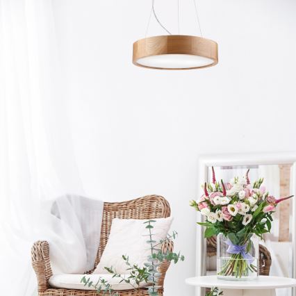 Brilagi - LED RGBW prigušivi luster na sajli CARVALHO 2xE27/9W/230V 2700-6500K Wi-Fi hrast prom. 37 cm