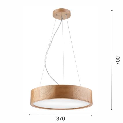 Brilagi - LED RGBW prigušivi luster na sajli CARVALHO 2xE27/9W/230V 2700-6500K Wi-Fi hrast prom. 37 cm