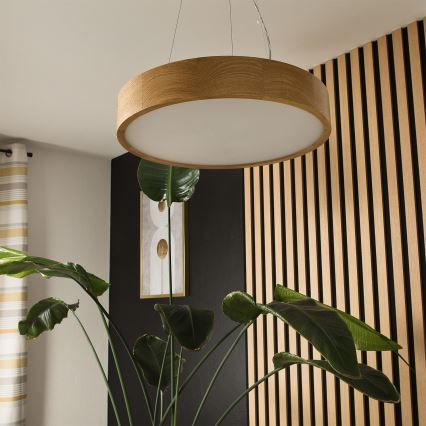 Brilagi - LED RGBW luster na užetu CARVALHO s mogućnošću prigušivanja 3xE27/15W/230V 2700-6500K Wi-Fi hrast promjer 47,5 cm