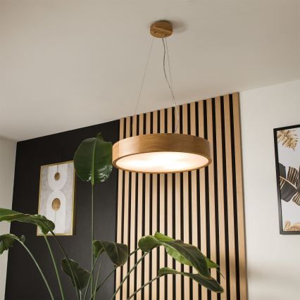 Brilagi - LED RGBW luster na užetu CARVALHO s mogućnošću prigušivanja 3xE27/15W/230V 2700-6500K Wi-Fi hrast promjer 47,5 cm