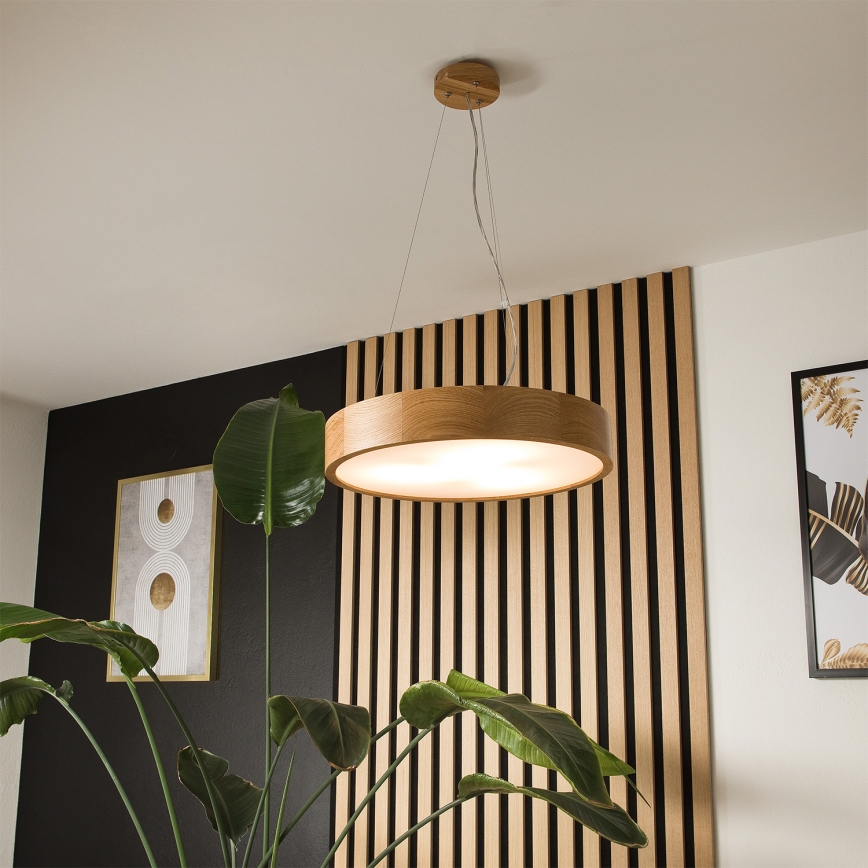 Brilagi - LED RGBW luster na užetu CARVALHO s mogućnošću prigušivanja 3xE27/15W/230V 2700-6500K Wi-Fi hrast promjer 47,5 cm