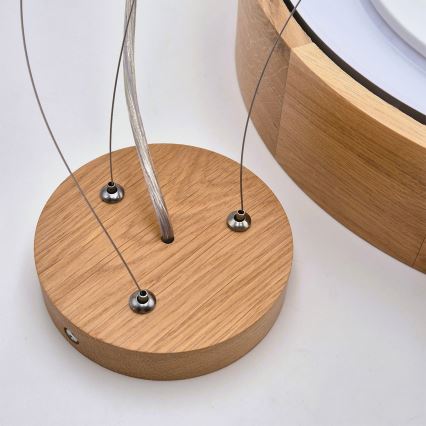 Brilagi - LED RGBW luster na užetu CARVALHO s mogućnošću prigušivanja 3xE27/15W/230V 2700-6500K Wi-Fi hrast promjer 47,5 cm