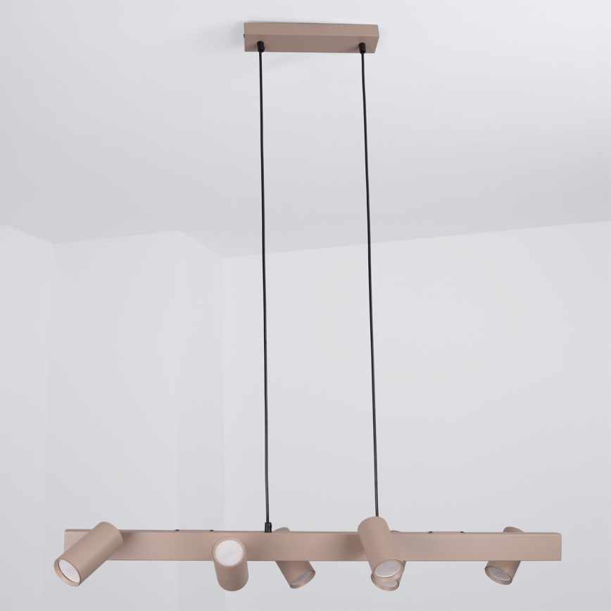 Brilagi - LED RGBW luster na užetu SELE, s mogućnošću prigušivanja 6xGU10/6,5W/230V 2700-6500K bež + daljinski upravljač