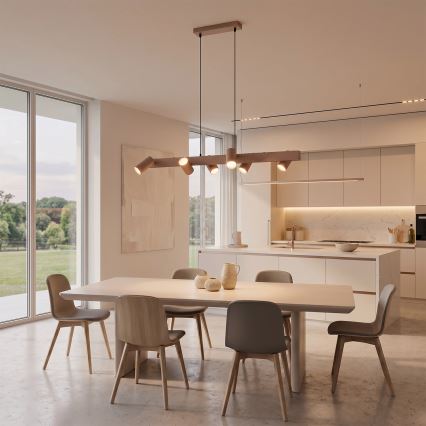 Brilagi - LED RGBW luster na užetu SELE, s mogućnošću prigušivanja 6xGU10/6,5W/230V 2700-6500K bež + daljinski upravljač