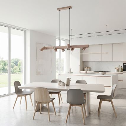 Brilagi - LED RGBW luster na užetu SELE, s mogućnošću prigušivanja 6xGU10/6,5W/230V 2700-6500K bež + daljinski upravljač