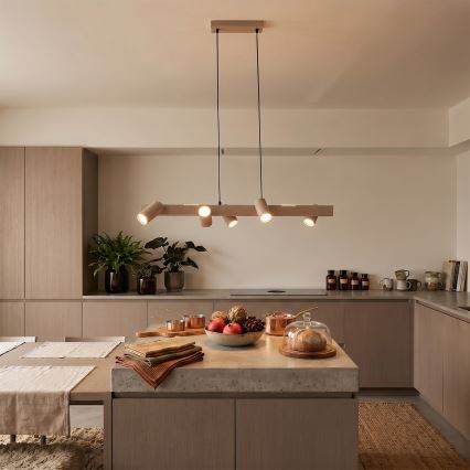 Brilagi - LED RGBW luster na užetu SELE, s mogućnošću prigušivanja 6xGU10/6,5W/230V 2700-6500K bež + daljinski upravljač