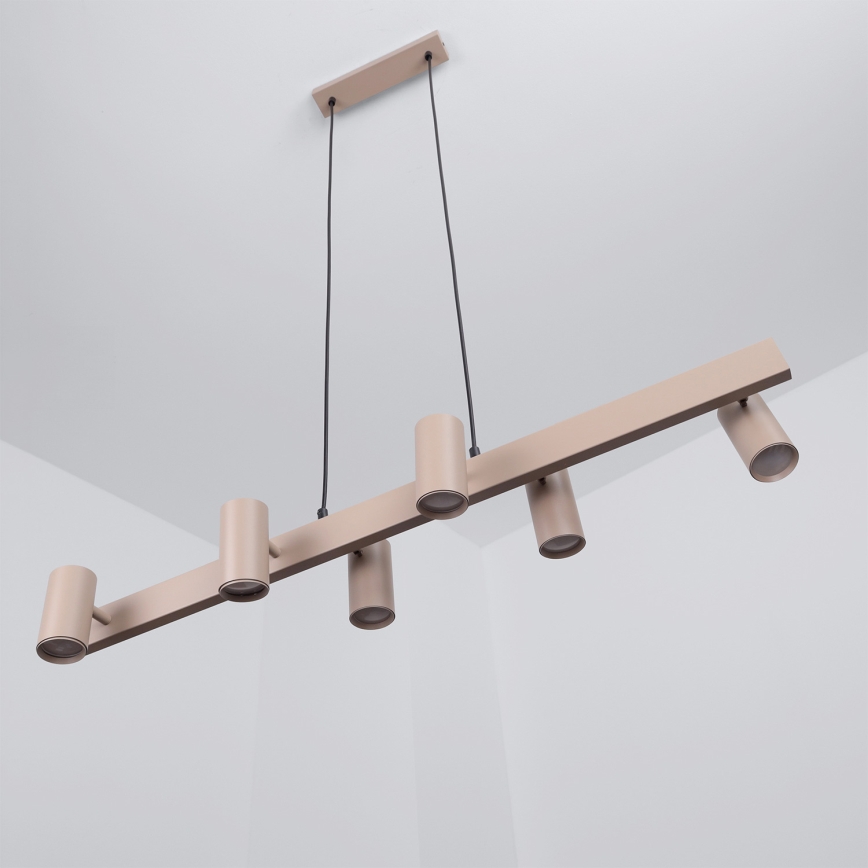 Brilagi - LED RGBW luster na užetu SELE, s mogućnošću prigušivanja 6xGU10/6,5W/230V 2700-6500K bež + daljinski upravljač