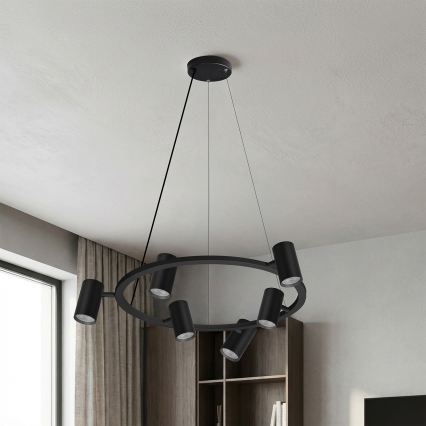 Brilagi - LED RGBW s možností prigušivanja, viseći luster na sajli SELE 6xGU10/6,5W/230V 2700-6500K crna + daljinski upravljač