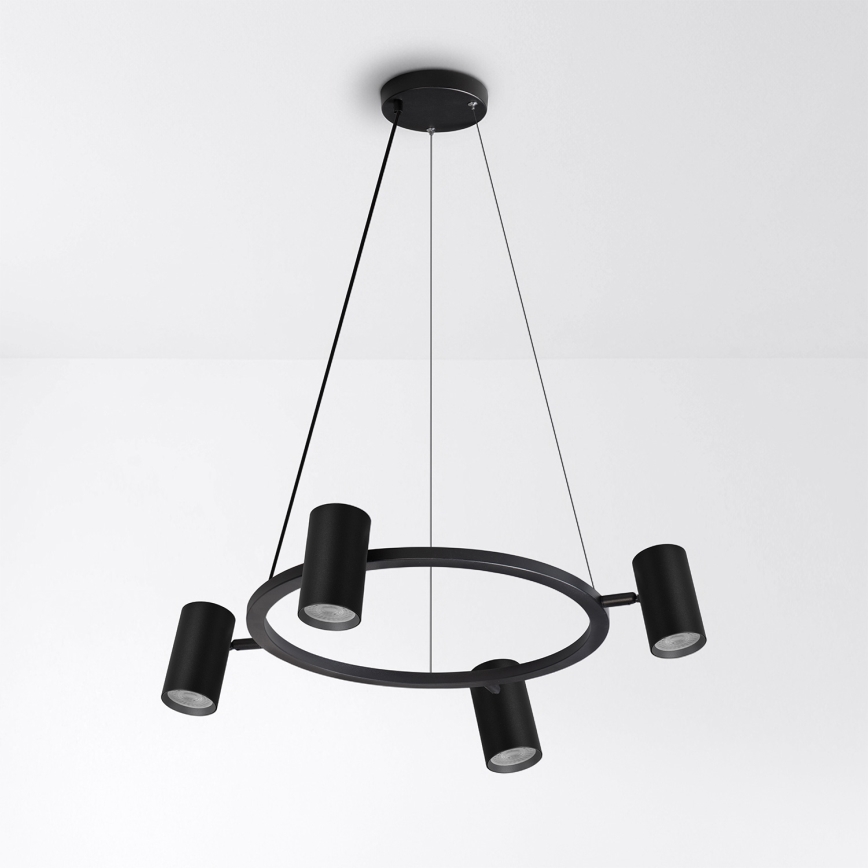 Brilagi - LED RGBW luster s mogućnošću prigušivanja na sajli SELE 4xGU10/6,5W/230V 2700-6500K crna