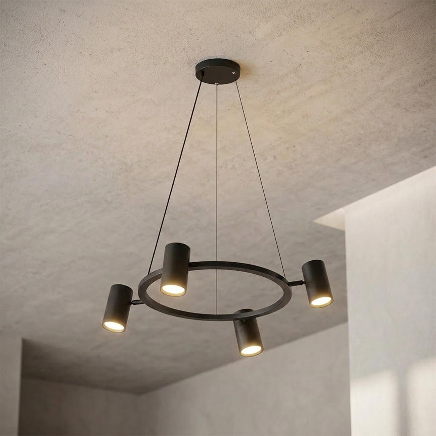 Brilagi - LED RGBW luster s mogućnošću prigušivanja na sajli SELE 4xGU10/6,5W/230V 2700-6500K crna
